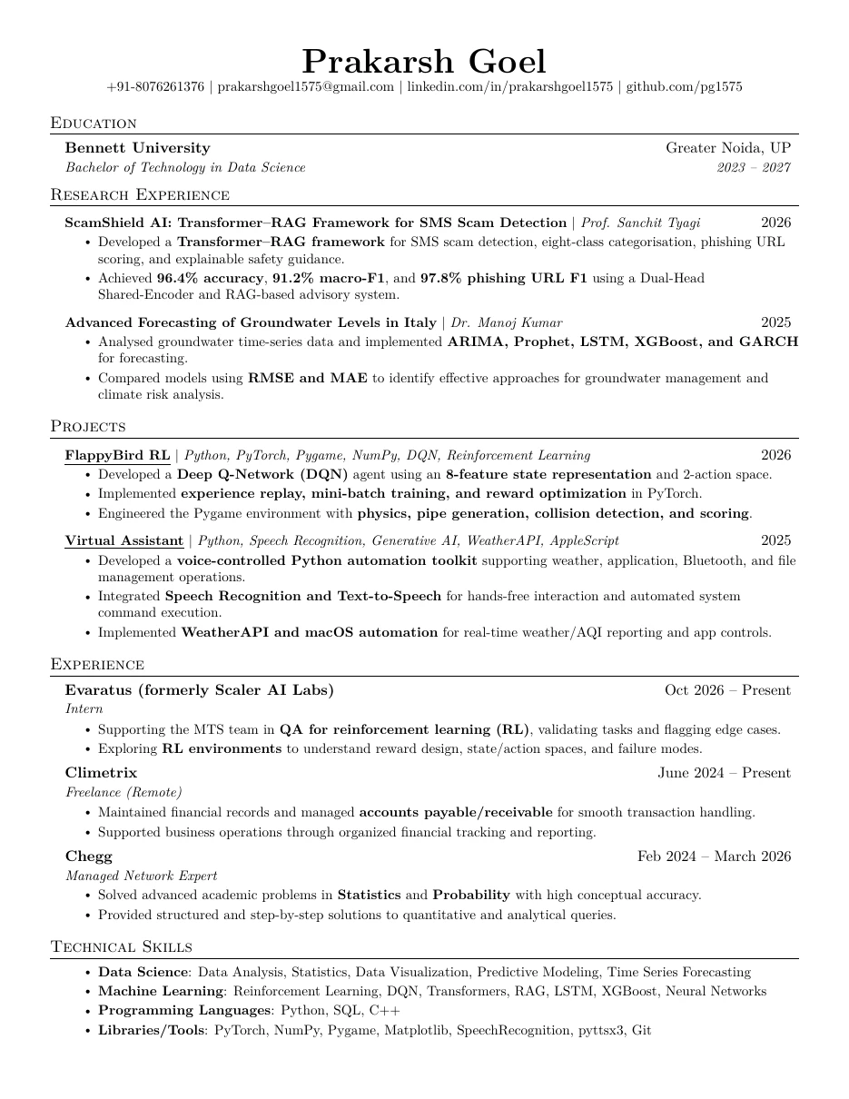 Resume page 1